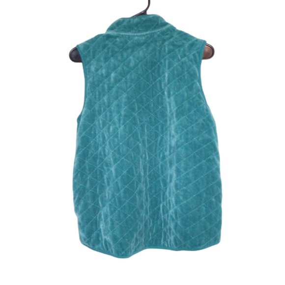 Apple Seeds Velvet Teal Snap Button Vest Size Medium - Picture 3 of 3
